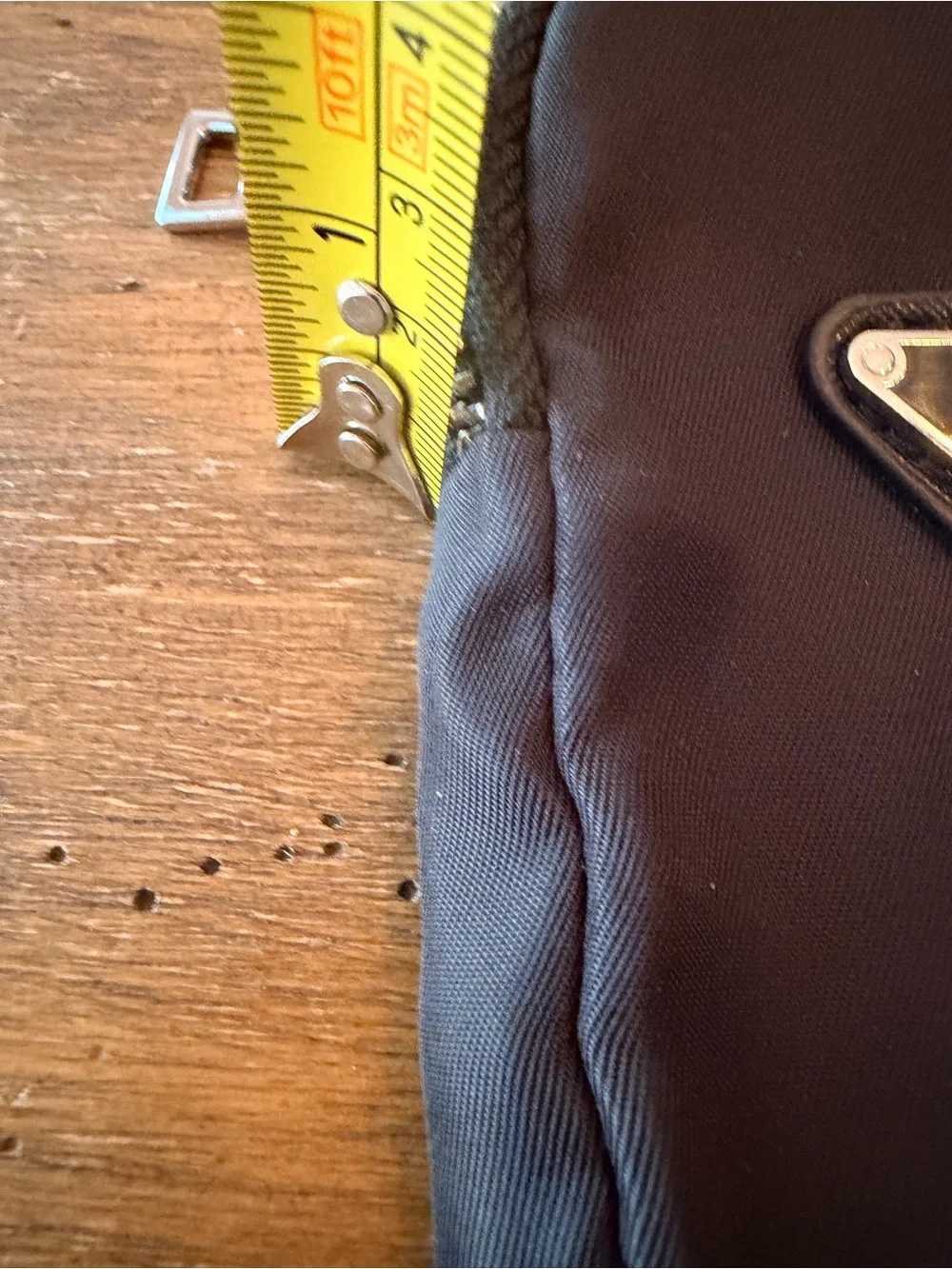 Prada Black Nylon Clip Pouch with Triangle Logo